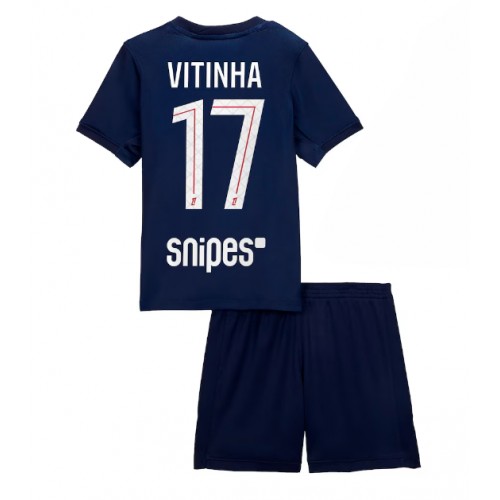 Paris Saint-Germain Vitinha #17 Hjemme Trøje Børn 2025-26 Kortærmet (+ Korte bukser)